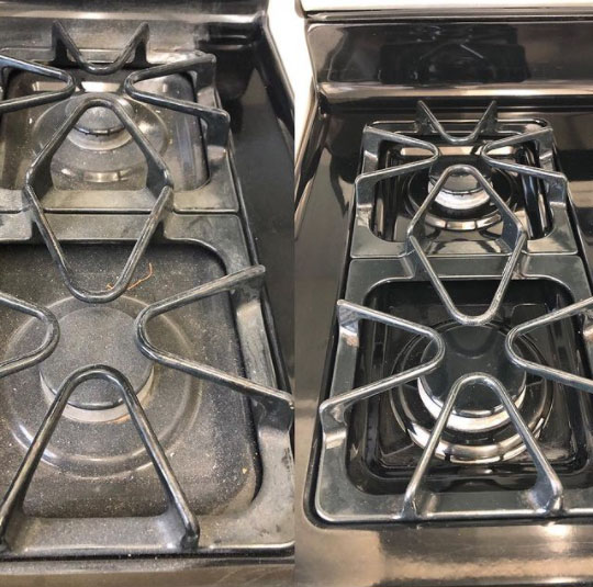 Before and after stove
